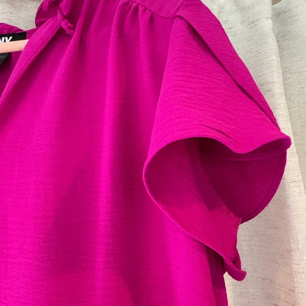 DKNY Magenta Dress Feminine, flounce sleeve - Picture 8 of 8